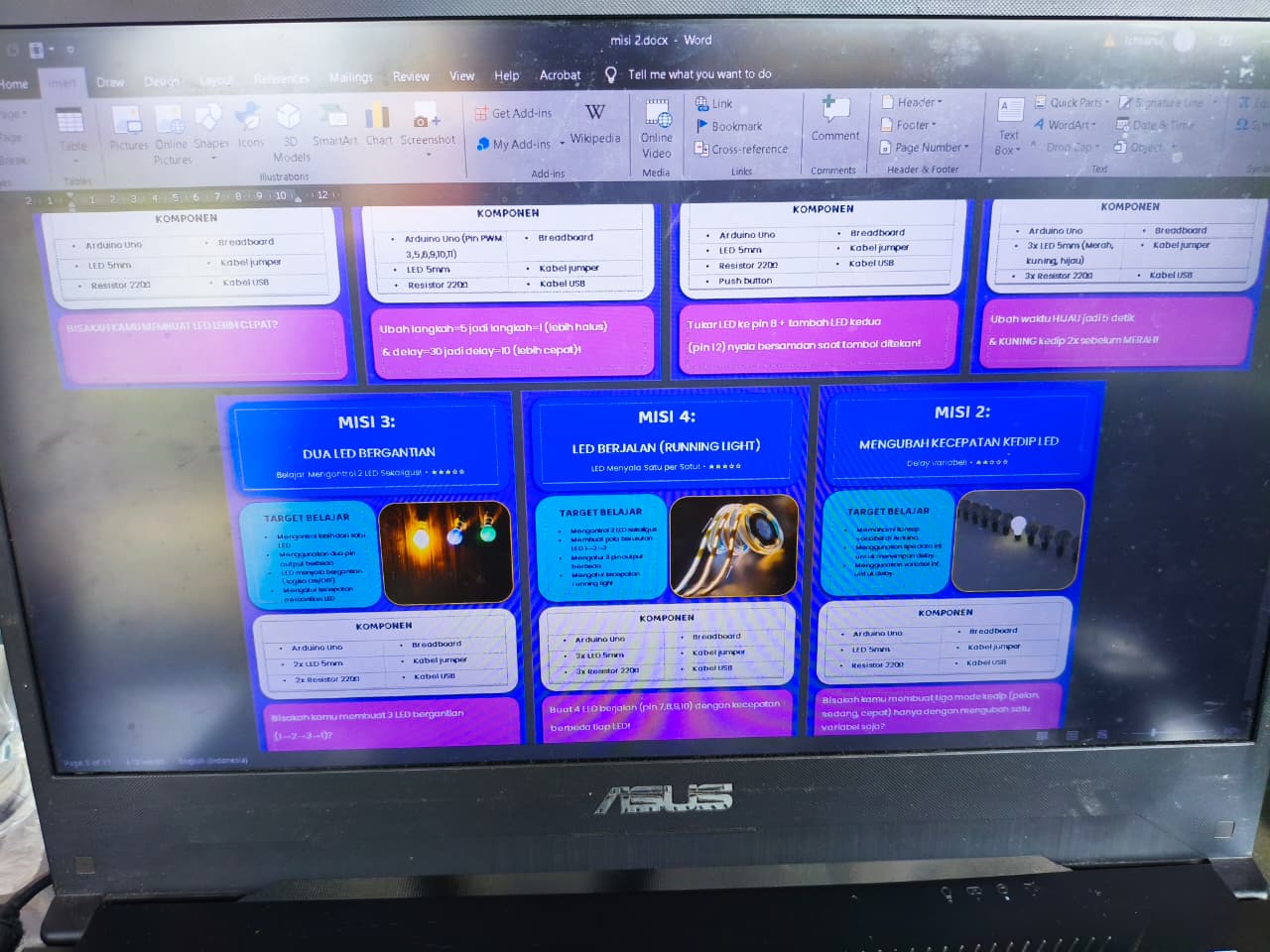 Isi buku coding - misi LED lanjutan